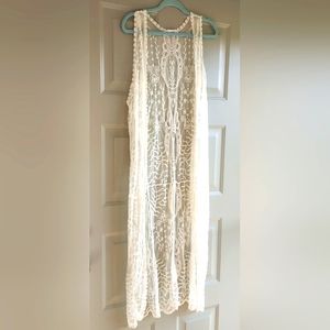 Flamant Rose Sheer Maxi Vest